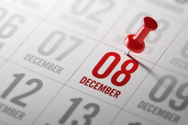 Calendario 8 Dicembre