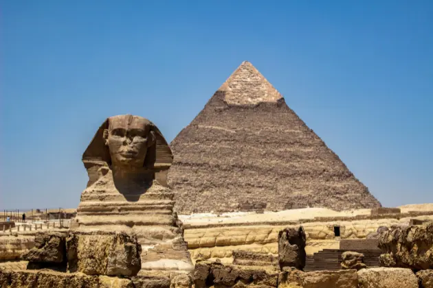 Il Cairo Egitto Piramide E Sfinge
